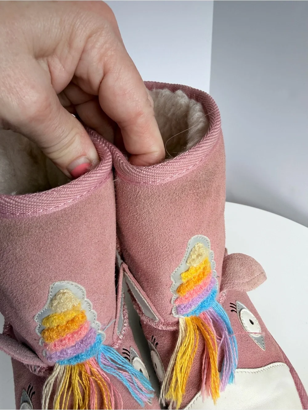 EMU Australia Magical Unicorn Merino Wool Lined Suede Boots Pink Kids K2 used